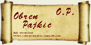 Obren Pajkić vizit kartica